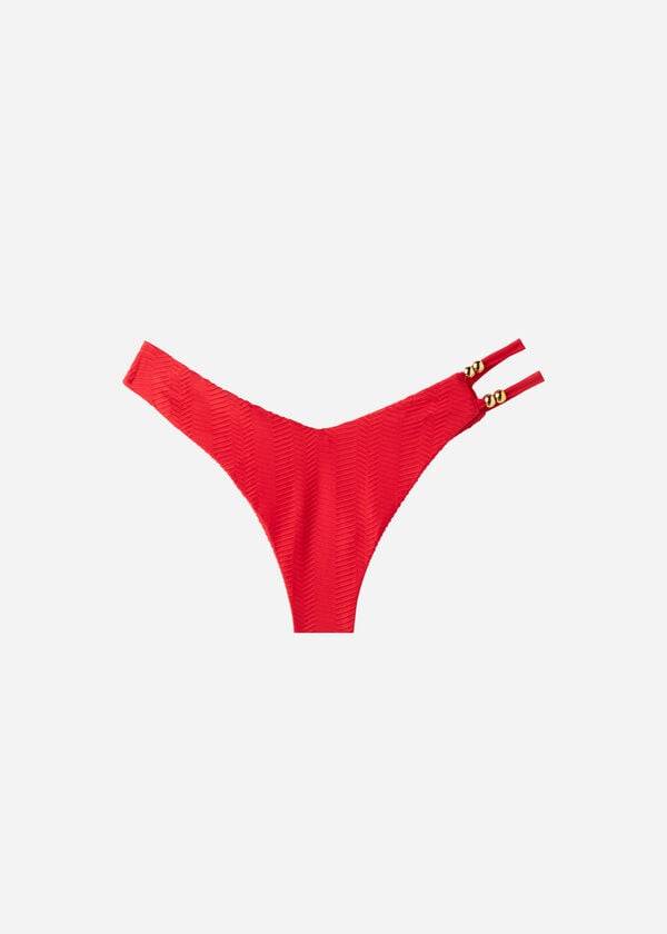 Calzedonia Chevron High-Cut Brazilian Casablanca Bikinihosen Damen Rot | CH2838FM