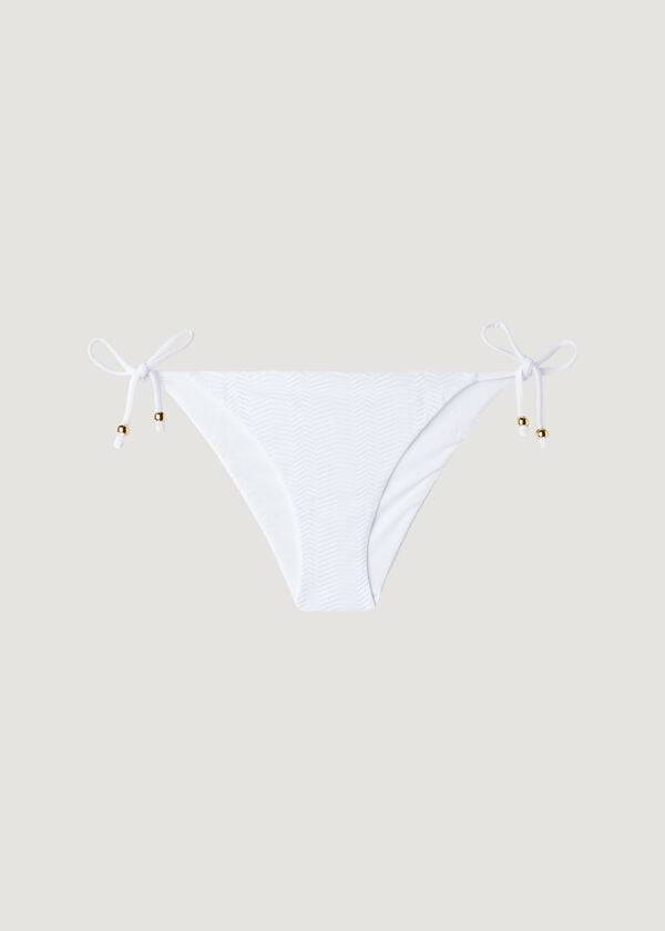 Calzedonia Chevron String Casablanca Bikinihosen Damen Weiß | CH2832LH