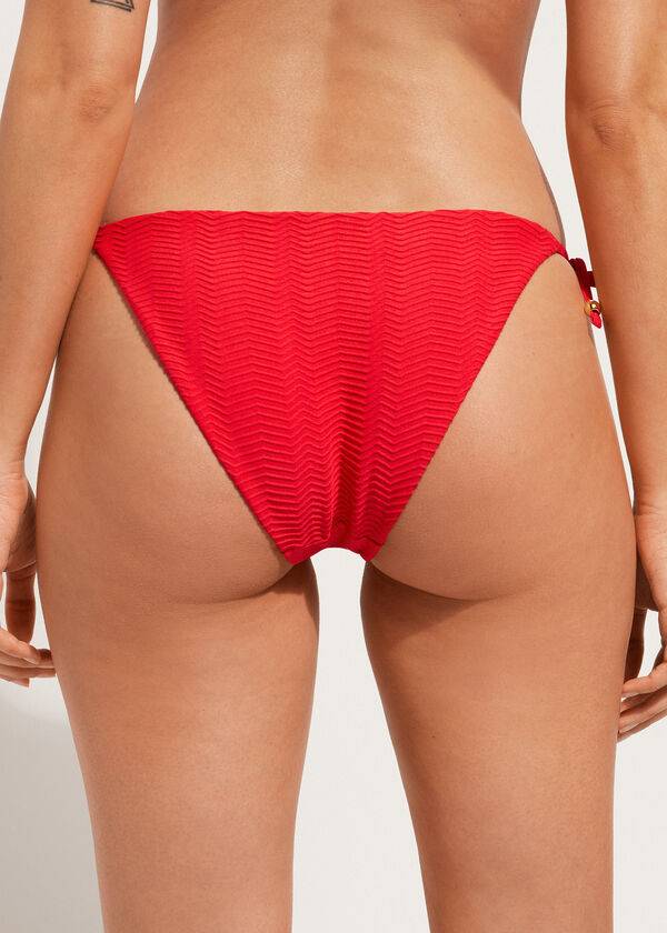 Calzedonia Chevron String Casablanca Bikinihosen Damen Rot | CH2834JJ