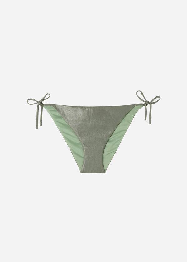 Calzedonia Coated-Effect String Antigua Bikinihosen Damen Grün | CH2826NB