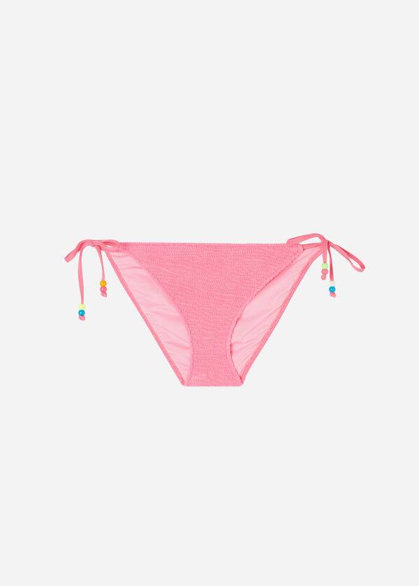 Calzedonia Crinkled String San Diego Bikinihosen Damen Rosa | CH2815PQ