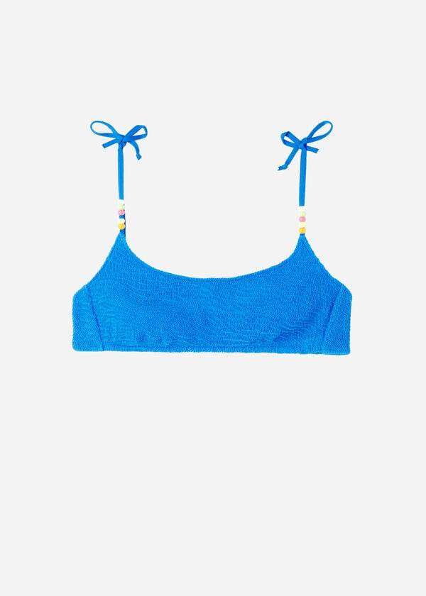 Calzedonia Crinkled Tank-Stylen San Diego Bikinioberteile Damen Blau | CH2487XF