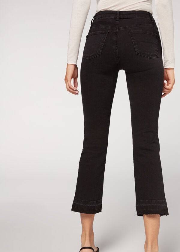 Calzedonia Cropped Flare Jeans Damen Grau | CH1629ZG