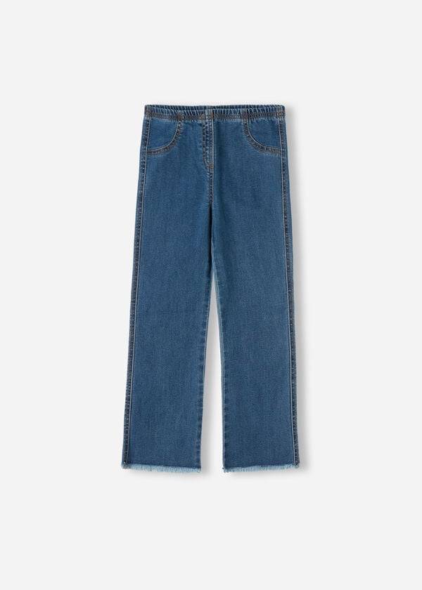 Calzedonia Cropped Flared Denim Leggings Kinder Blau | CH1067RW