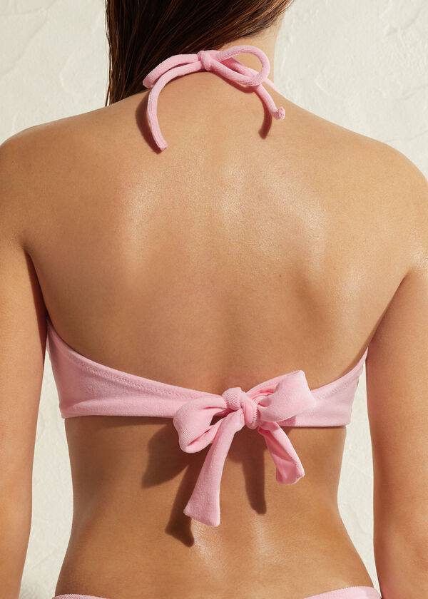 Calzedonia Drawstring Bandeau Beverly Hills Eco Bikinioberteile Damen Rosa | CH2482MA