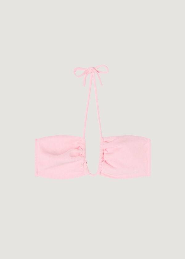 Calzedonia Drawstring Bandeau Beverly Hills Eco Bikinioberteile Damen Rosa | CH2482MA