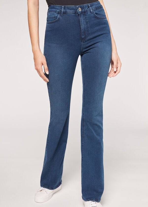 Calzedonia Flared Jeans Damen Blau | CH1598GL