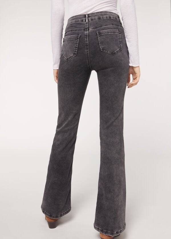 Calzedonia Flared Jeans Damen Grau | CH1596DN