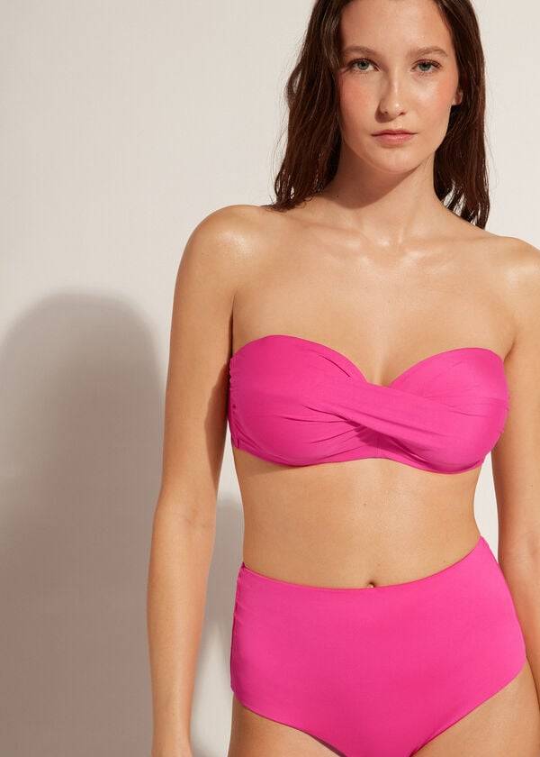 Calzedonia Gepolstert Bandeau Indonesia Eco cobey Bikinioberteile Damen Rosa | CH2391DN