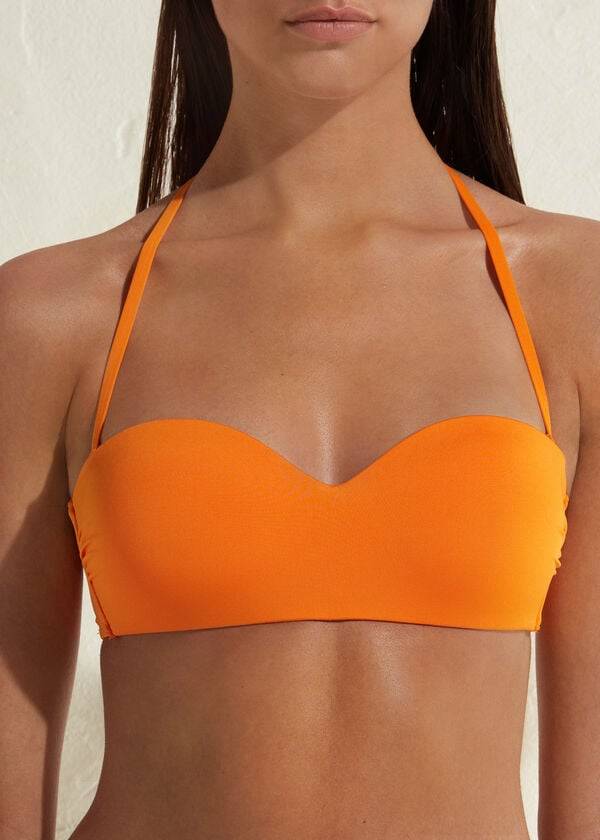 Calzedonia Gepolstert Bandeau Indonesia Eco Bikinioberteile Damen Orange | CH2399TV