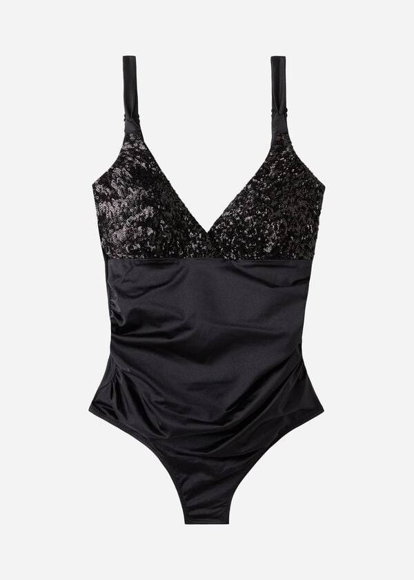 Calzedonia Gepolstert One-Piece Shaping-Effect Cannes Badeanzüge Damen Schwarz | CH2004TV