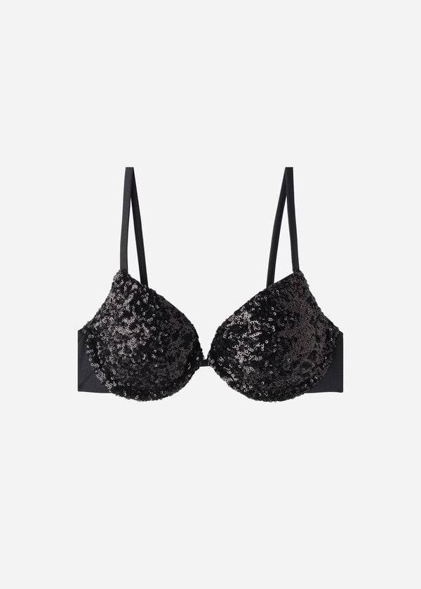 Calzedonia Gepolstert Push-Up Cannes rosa Bikinioberteile Damen Schwarz | CH2348RW