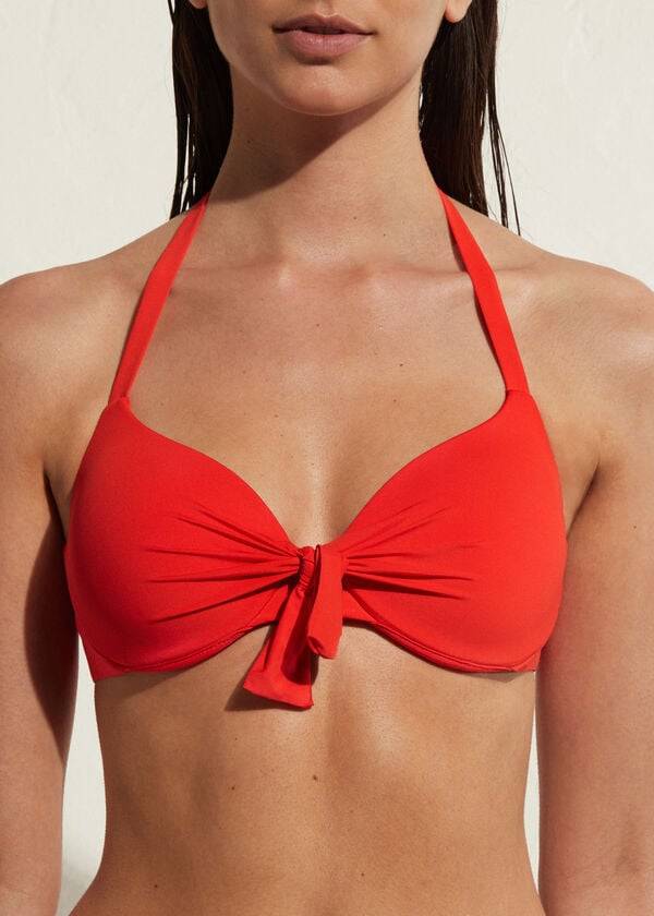 Calzedonia Gepolstert Push Up Indonesia Eco Sexy Bikinioberteile Damen Rot | CH2360KI