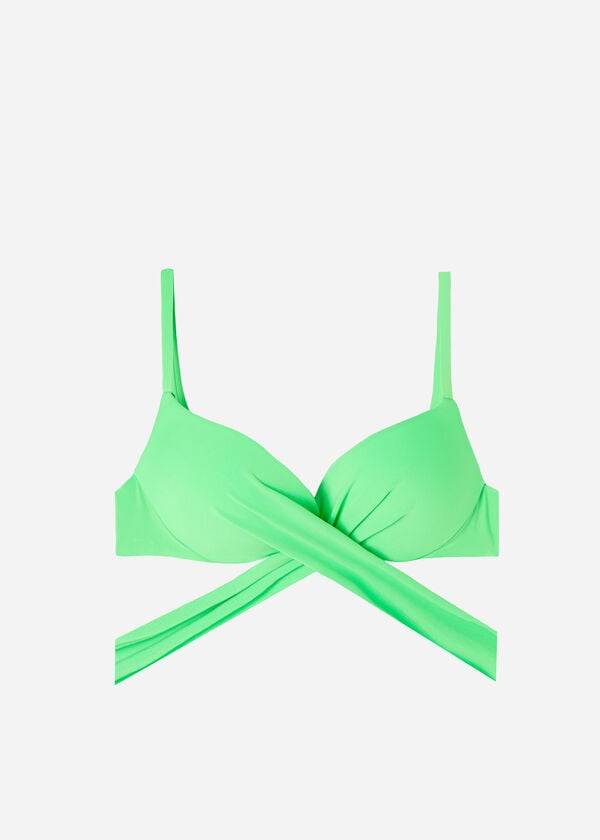 Calzedonia Gepolstert Push Up Indonesia Eco rosa Bikinioberteile Damen Hellgrün | CH2365DN