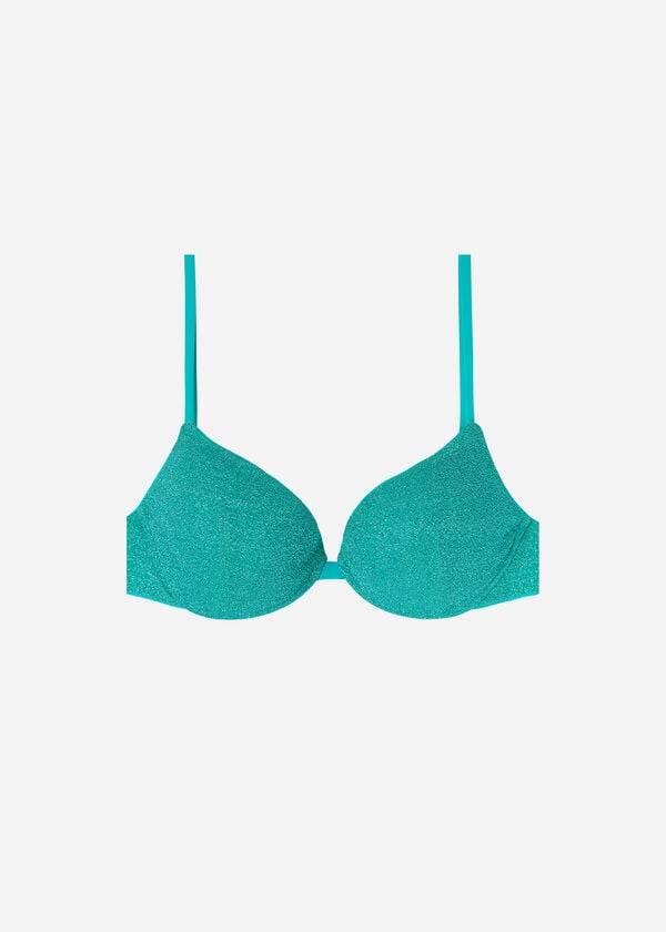 Calzedonia Gepolstert Push-Up Las Vegas Bikinioberteile Damen Blau | CH2332ZG