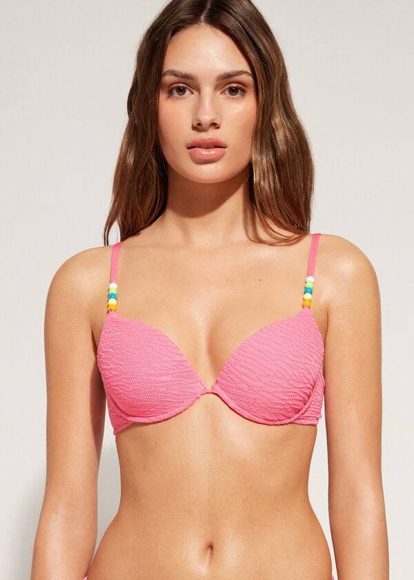 Calzedonia Gepolstert Push-Up San Diego Bikinioberteile Damen Rosa | CH2314SO