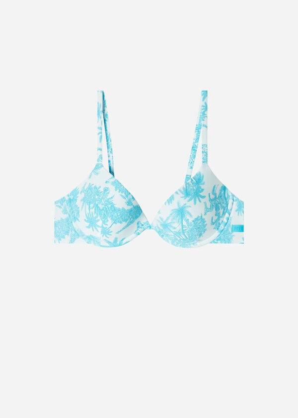 Calzedonia Gepolstert Push-Up Sorrento Bikinioberteile Damen Blau | CH2311GL