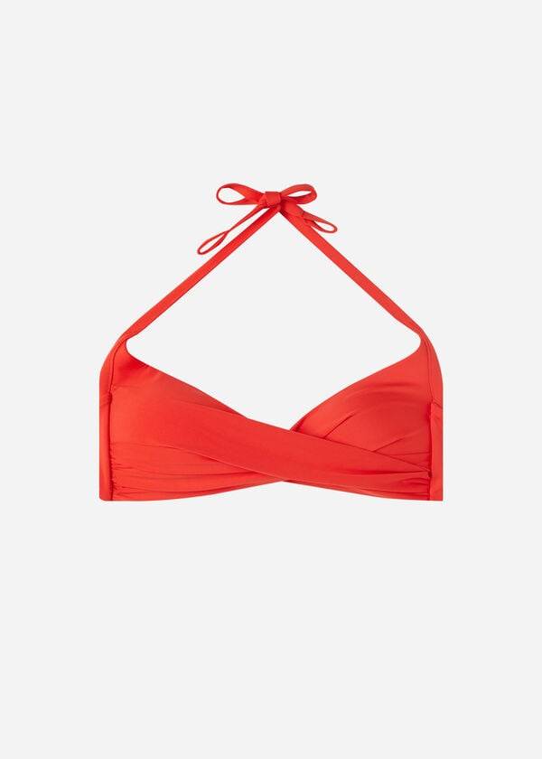 Calzedonia Gepolstert Triangle Indonesia Eco Bikinioberteile Damen Rot | CH2285MA