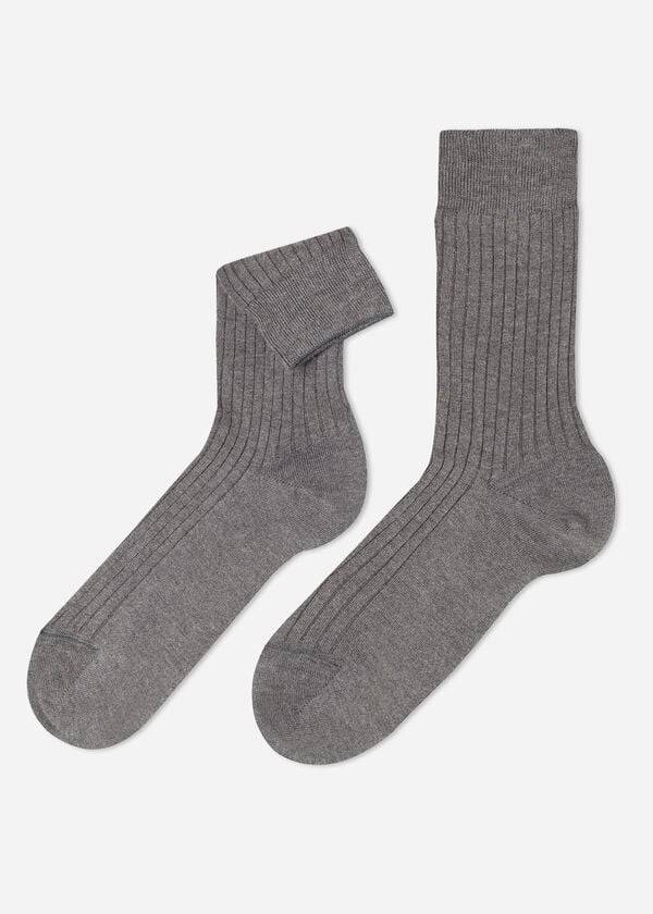 Calzedonia Gerippt Cashmere Kurzes Crew Socken Herren Grau | CH1342LH