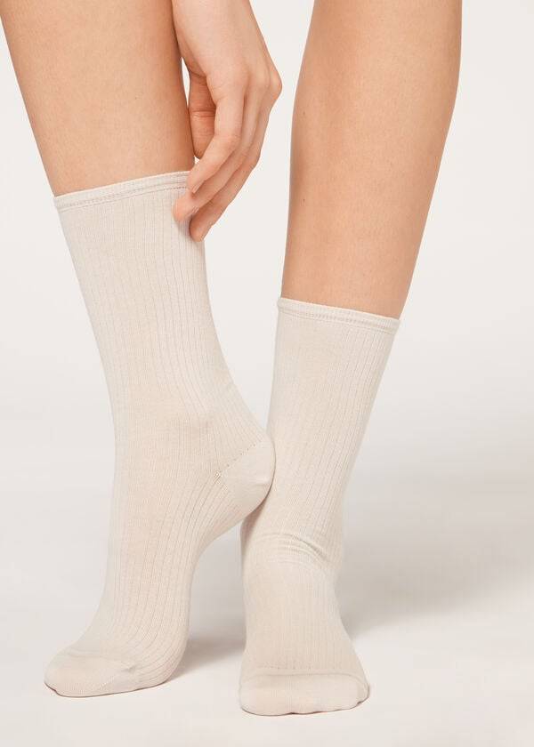 Calzedonia Gerippt Kurzes Socken Damen Beige | CH1704JJ