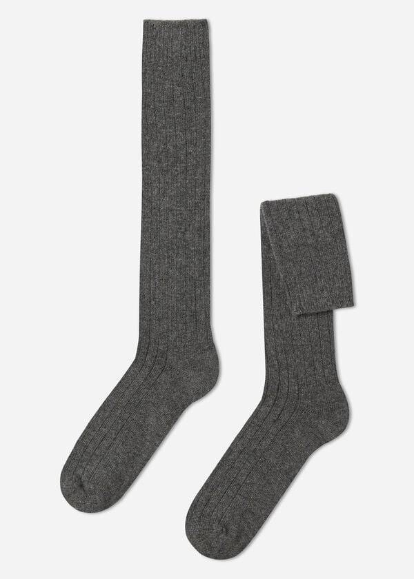 Calzedonia Gerippt Wolle and Cashmere Long Socken Herren Grau | CH1416GL