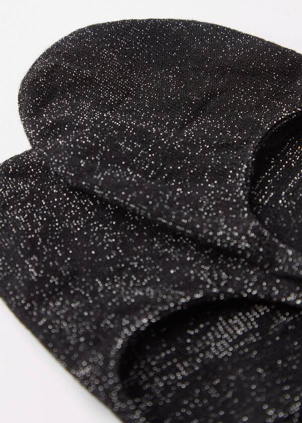 Calzedonia Glitter Baumwoll Invisible Socken Damen Schwarz | CH1983PQ