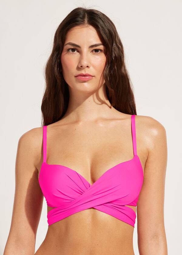 Calzedonia Graduated Gepolstert Push Up Indonesia Bikinioberteile Damen Rosa | CH2469DN