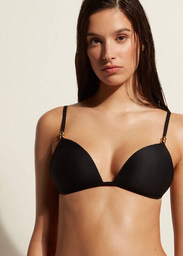 Calzedonia Graduated Gepolstert Triangle Casablanca Bikinioberteile Damen Schwarz | CH2455QZ