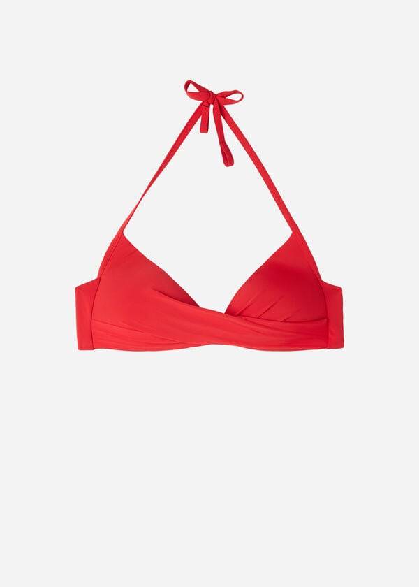 Calzedonia Graduated Soft Crisscross Gepolstert Triangle Indonesia Bikinioberteile Damen Rot | CH2432BC