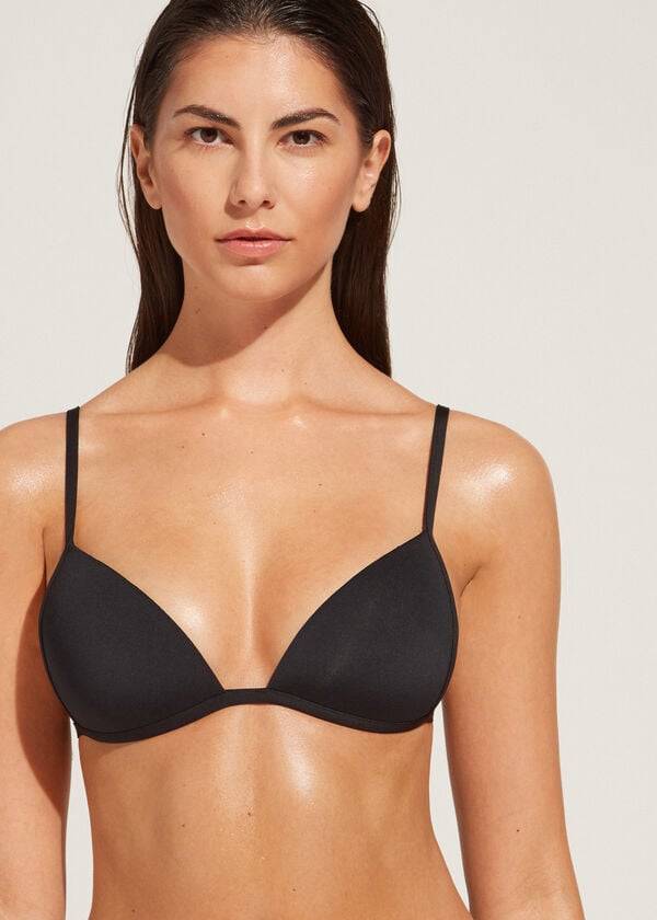 Calzedonia Graduated Soft Gepolstert Triangle Indonesia Bikinioberteile Damen Schwarz | CH2431NB