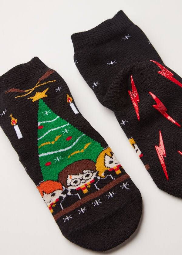 Calzedonia Harry Potter Christmas Non-Slip Kurzes Socken Kinder Schwarz | CH1009BC