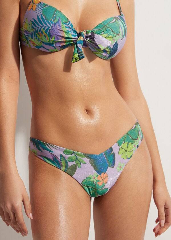 Calzedonia High Cut Brazilian Brasilia Bikinihosen Damen Lila | CH2807KI