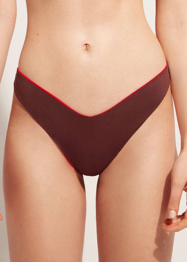 Calzedonia High Cut Brazilian Indonesia Eco Bikinihosen Damen Rot | CH2800NB