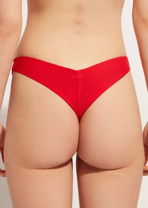 Calzedonia High Cut Brazilian Indonesia Eco Bikinihosen Damen Rot | CH2800NB