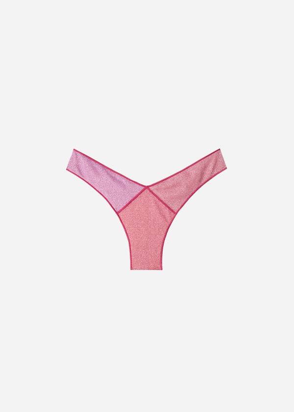 Calzedonia High Cut Brazilian Lamé Lisbona Bikinihosen Damen Rosa | CH2799MA