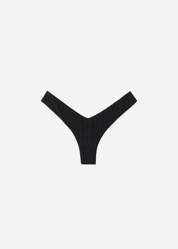 Calzedonia High-Cut Brazilian Mykonos Bikinihosen Damen Schwarz | CH2743AP