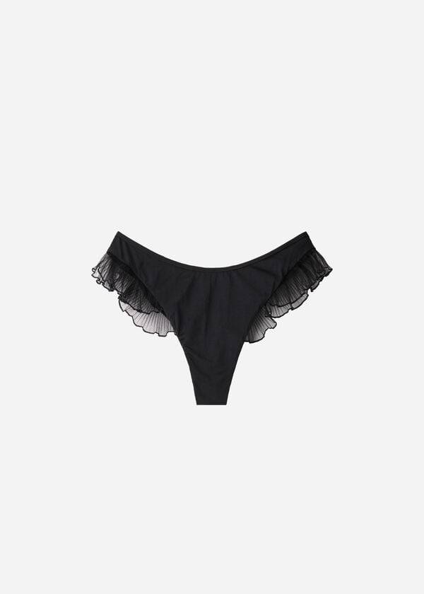 Calzedonia High Cut Brazilian Singapore Bikinihosen Damen Schwarz | CH2798QZ