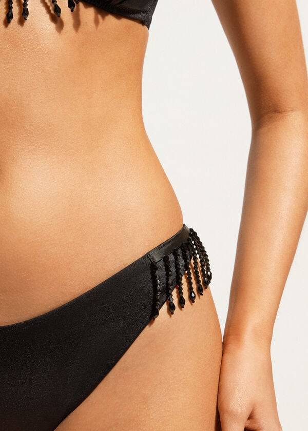 Calzedonia High Cut Brazilian Taipei Bikinihosen Damen Schwarz | CH2797WY