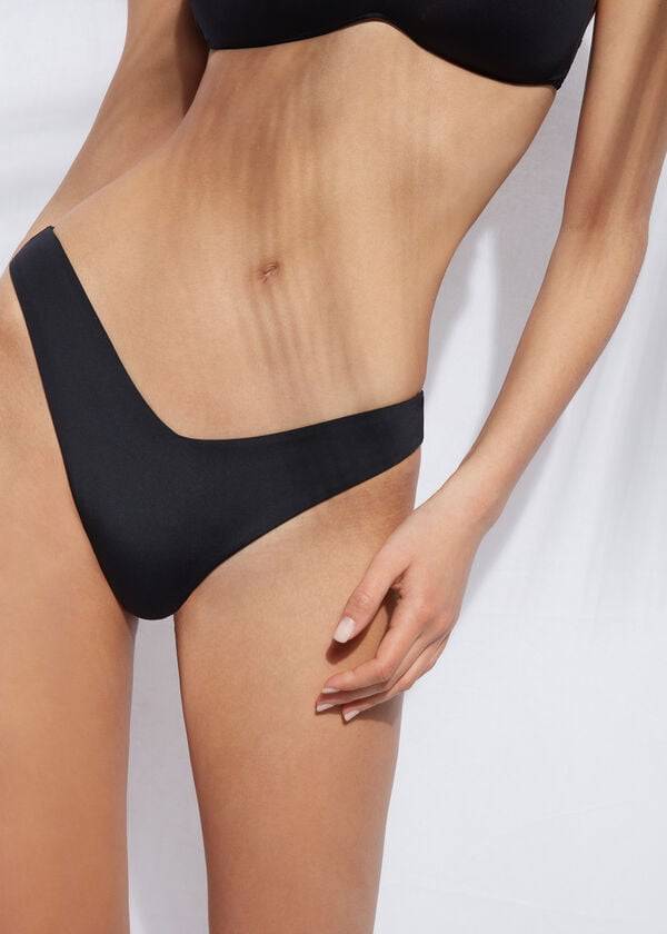 Calzedonia High Cut Indonesia Eco Bikinihosen Damen Schwarz | CH2796EX