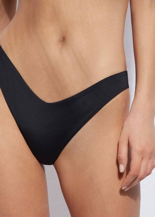 Calzedonia High Cut Indonesia Eco Bikinihosen Damen Schwarz | CH2796EX