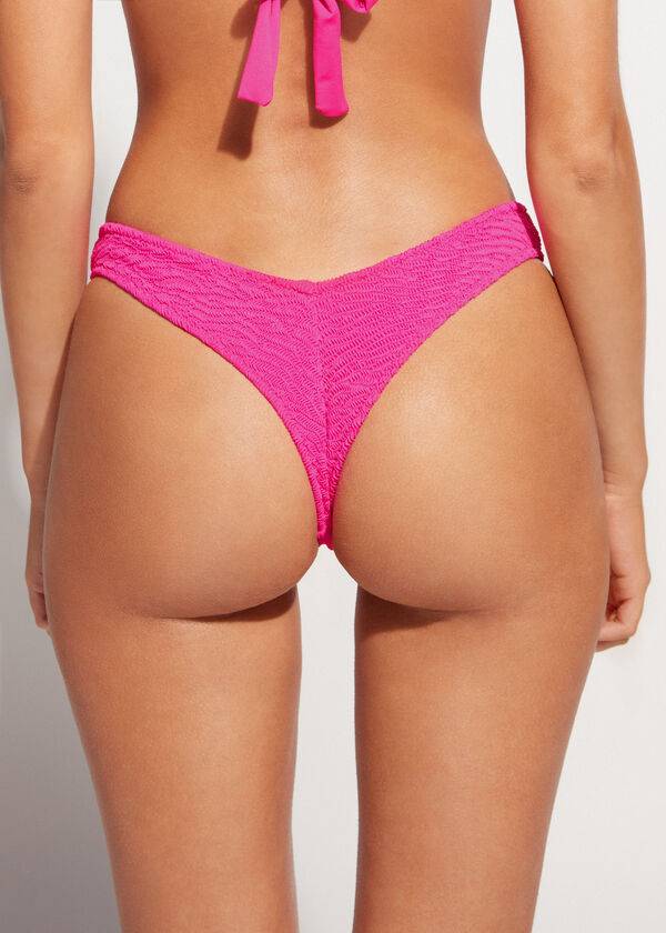 Calzedonia High Cut V-shaped Brazilian Miami Bikinihosen Damen Rosa | CH2792UT