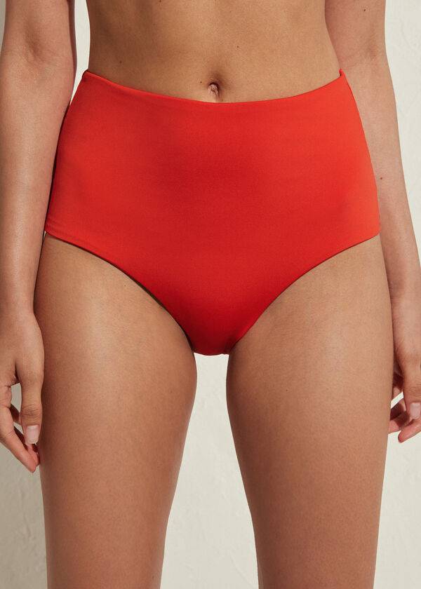 Calzedonia High Shaper Taille Indonesia Eco Bikinihosen Damen Rot | CH2786DN