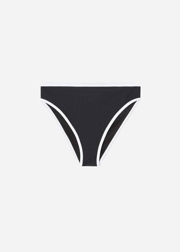 Calzedonia High Taille Coimbra Bikinihosen Damen Schwarz Weiß | CH2769SO