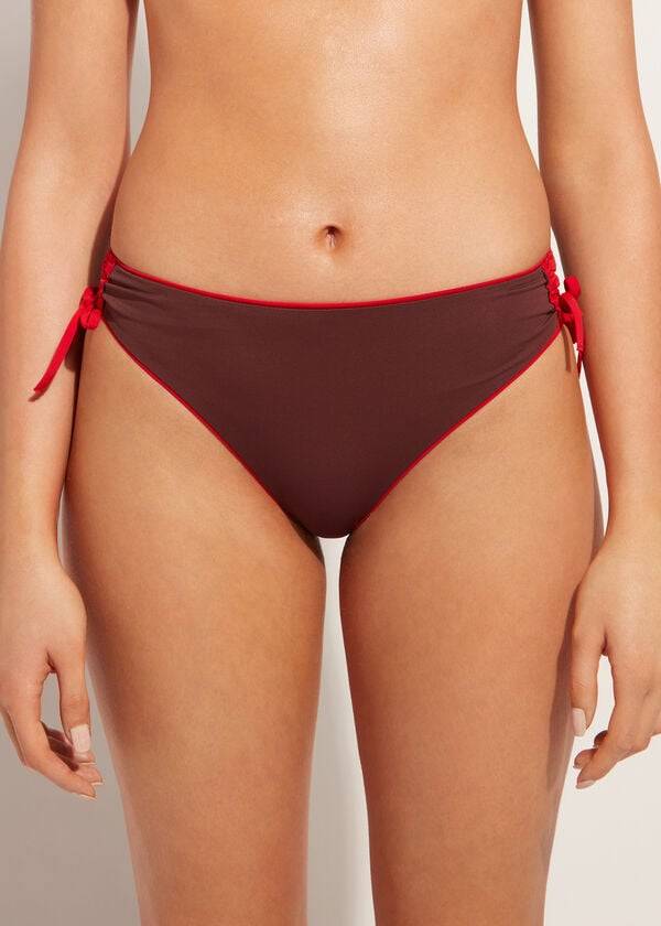 Calzedonia High-Taille Drawstring Indonesia Bikinihosen Damen Rot | CH2732CE