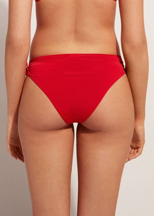 Calzedonia High-Taille Drawstring Indonesia Bikinihosen Damen Rot | CH2732CE