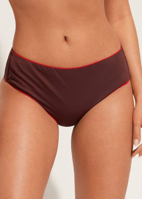 Calzedonia High Taille Indonesia Eco Bikinihosen Damen Bordeaux | CH2757VD