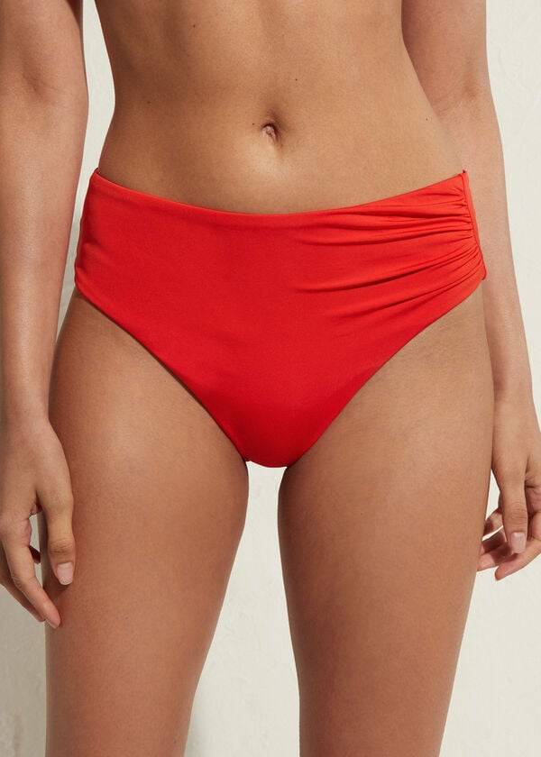 Calzedonia High Taille Indonesia Eco Bikinihosen Damen Rot | CH2766GL