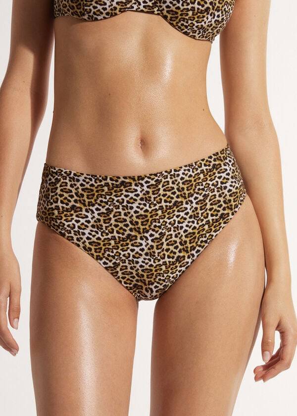 Calzedonia High Taille Malindi Bikinihosen Damen Braun | CH2756BC