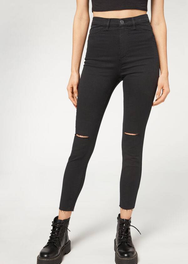 Calzedonia High-Taille Schlank Jeans Damen Schwarz | CH1590UT