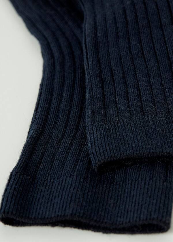 Calzedonia Kurzes Gerippt with Baumwoll and Cashmere Socken Damen Blau | CH1679KI